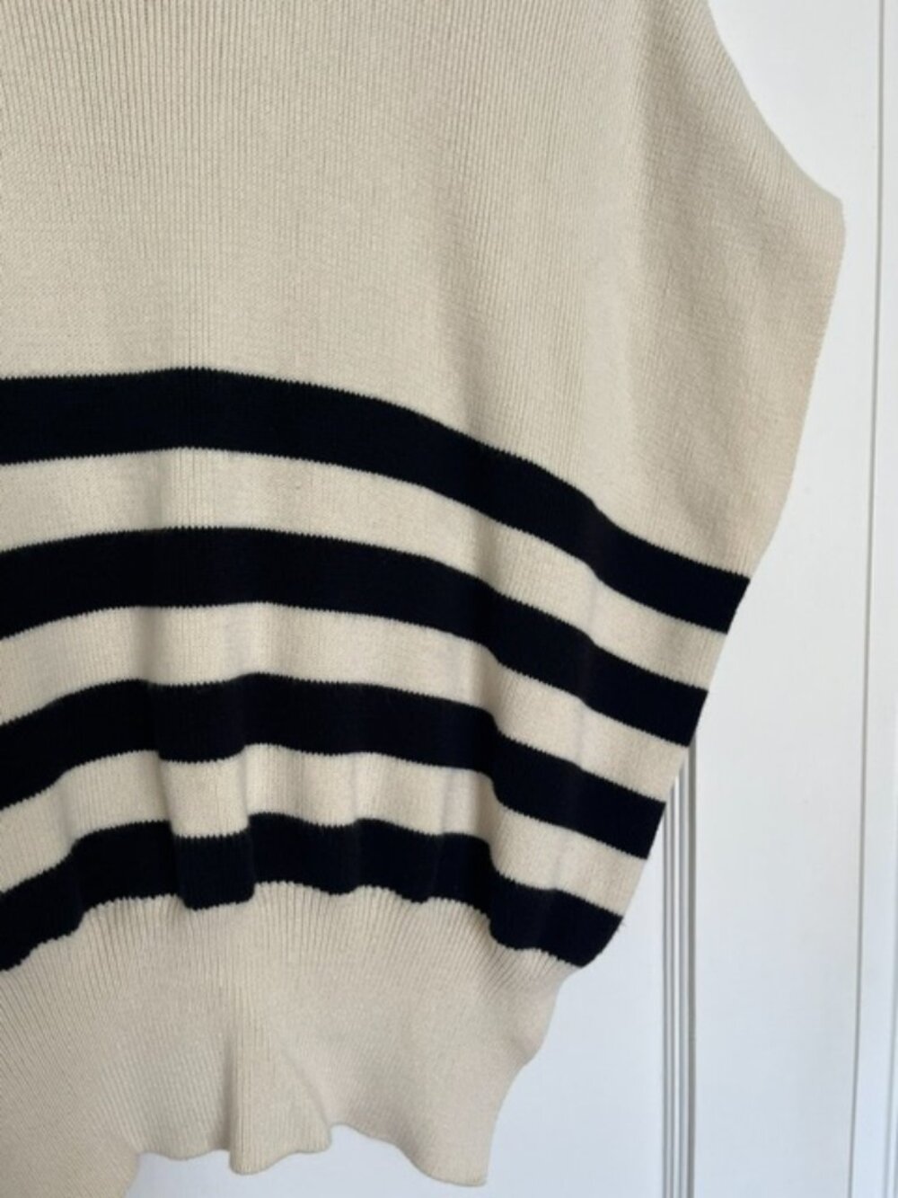 Maeve by Anthropologie Oversized Striped Short-Sleeve Sweater Vest | Size XS - Picture 5 of 7